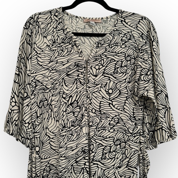 MARA HOFFMAN $340 Retail White/Black Silk Wrap Dress, Size Medium - Picture 12 of 16